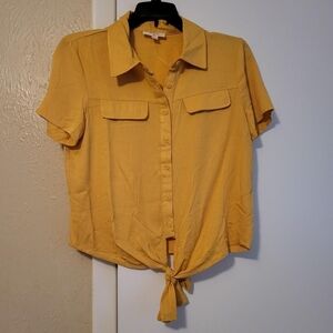 Yellow Button-Up Women's Top